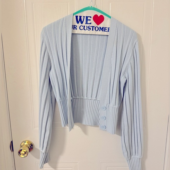 Wilfred Plunge Cardigan in Heatwave Blue - Picture 2 of 3